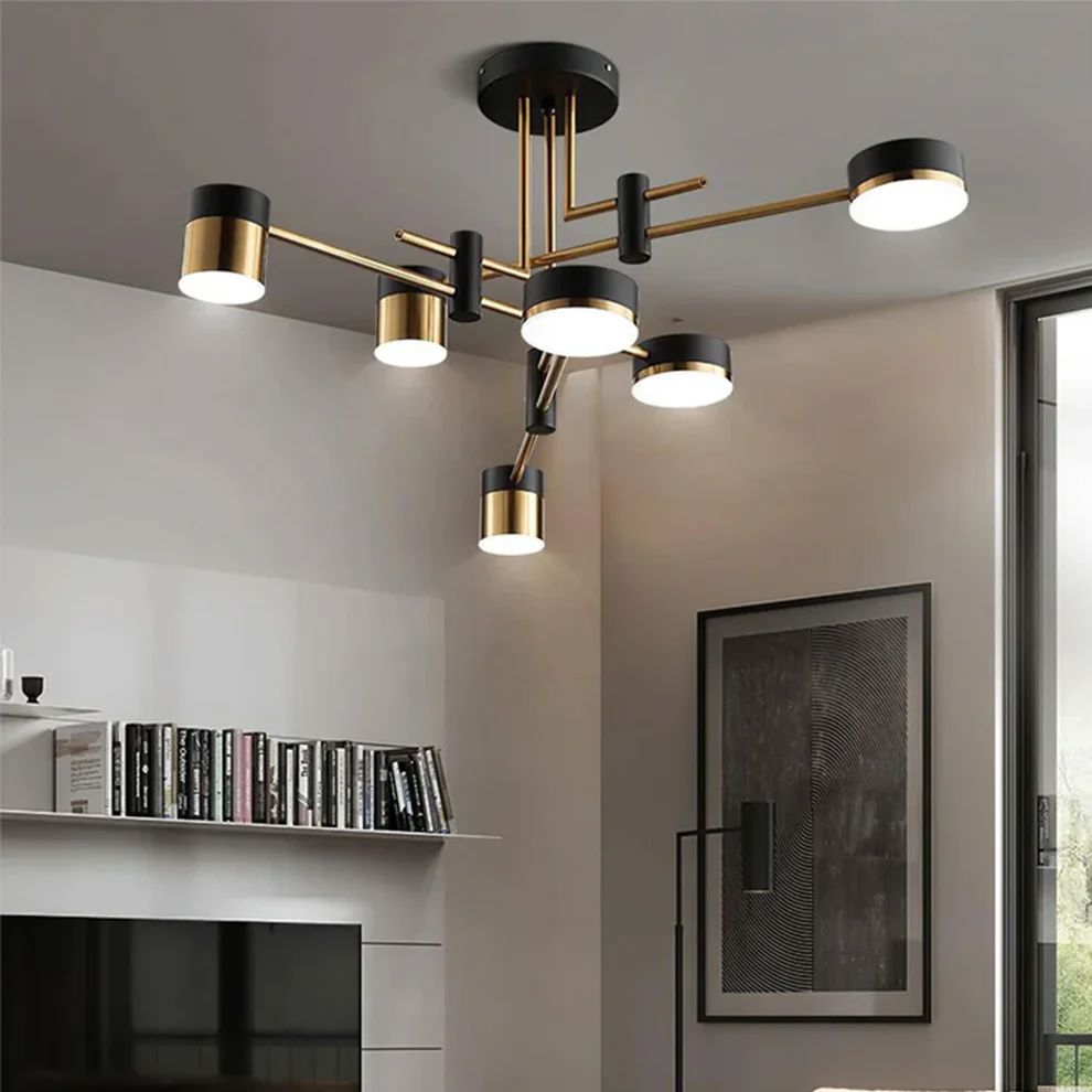 Lightsin Modern Black & Gold Metal Ceiling Light with LED Bulbs Lightsin UK 