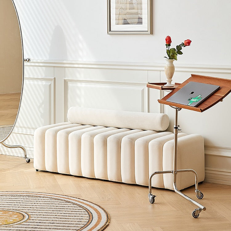 Pipe Organ Upholstered Armless Bedroom Settee Bench