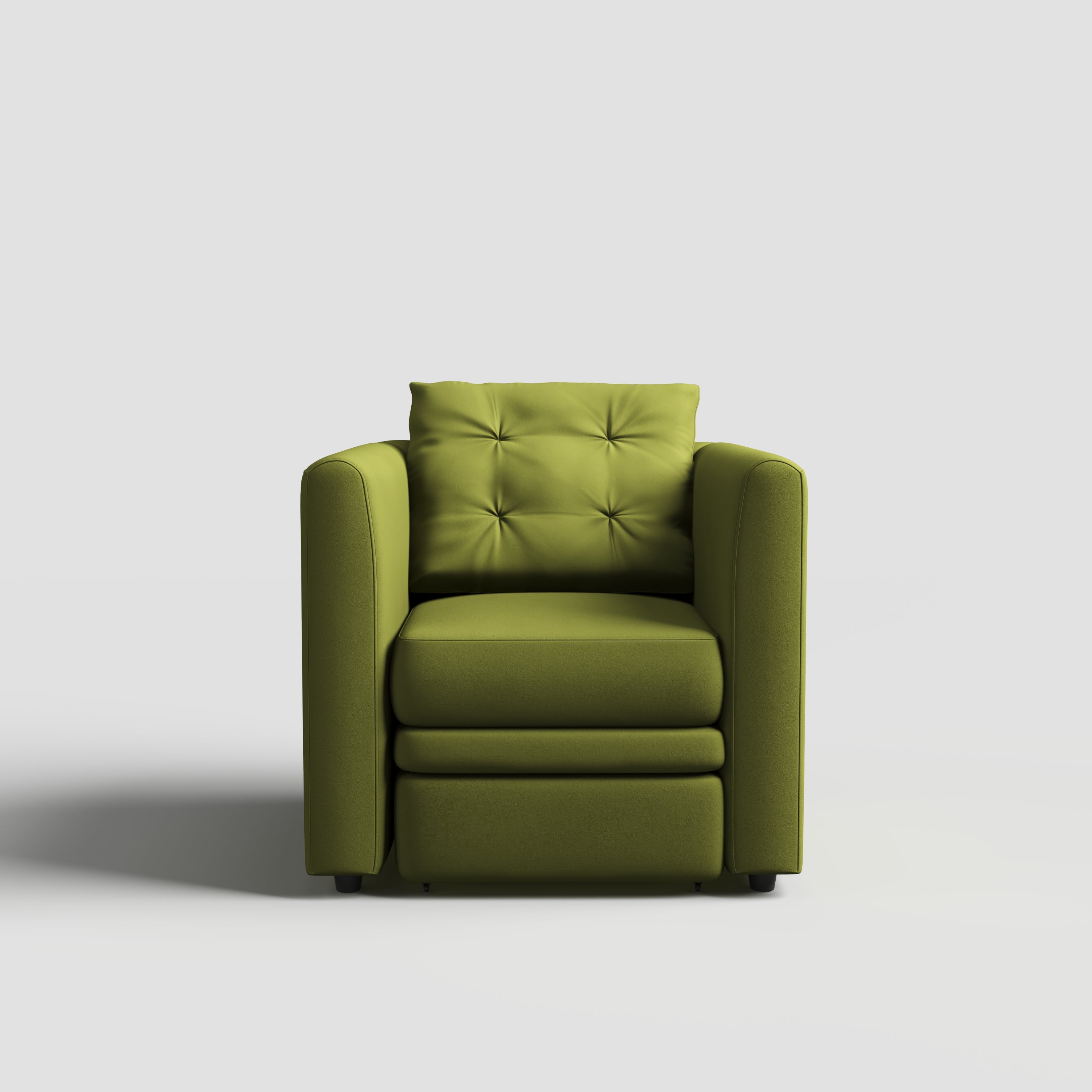 Plush Velvet Snuggler Chair with Hidden Storage Footstool
