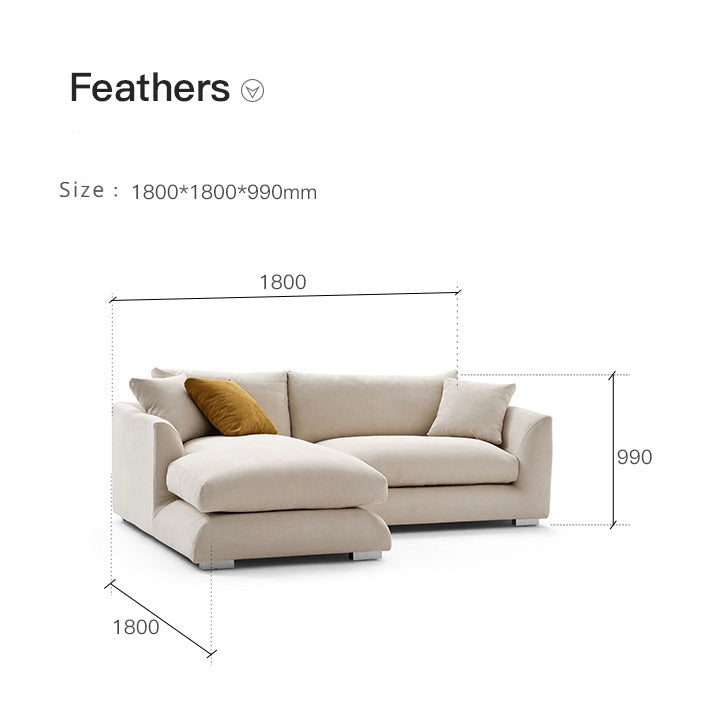 Chelsea Corner Chesterfield Loveseat Linen Fabric Minimalist  Sofa