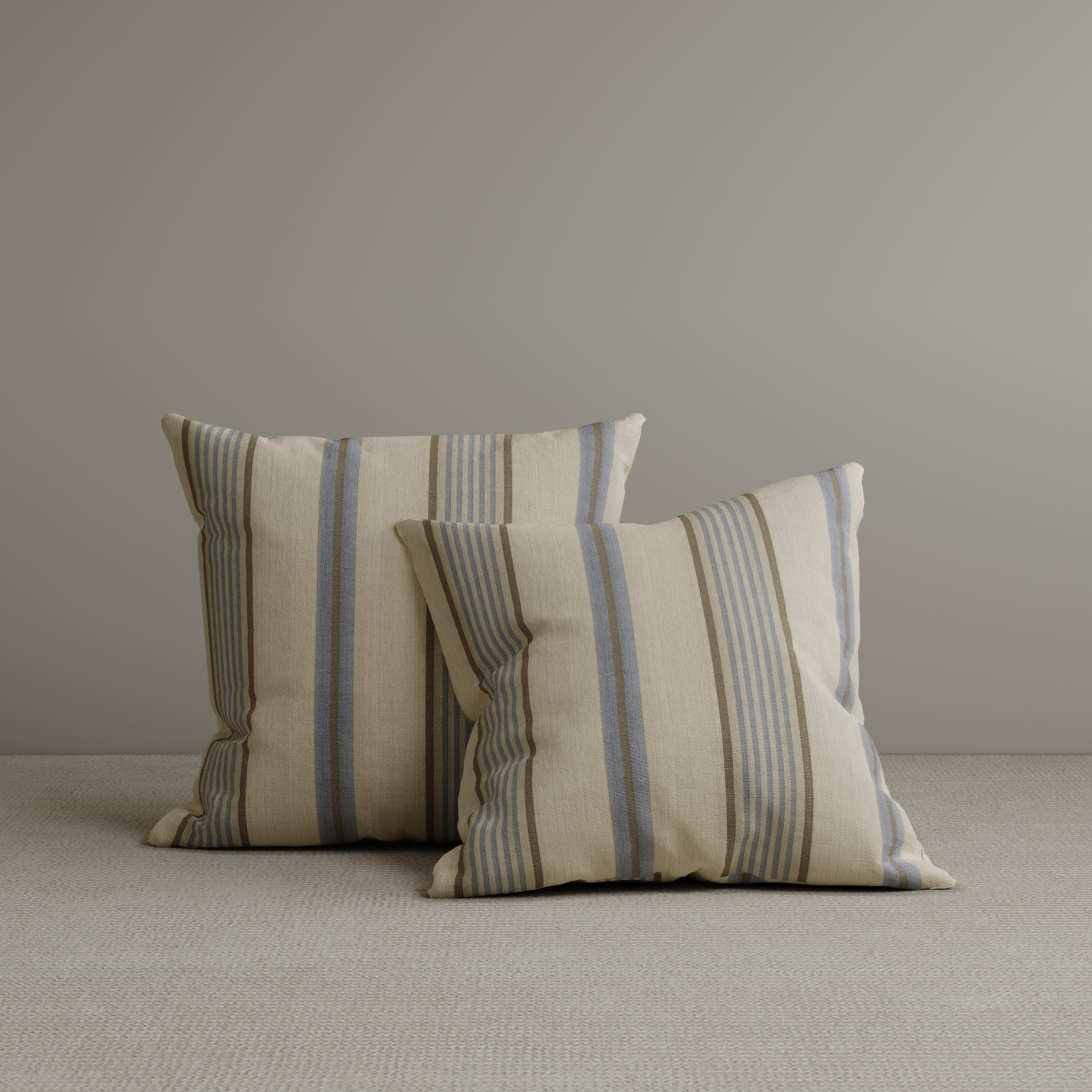 Square Exclusive Design Cushion in Sky Blue Striped Cotton Linen, 50*50CM