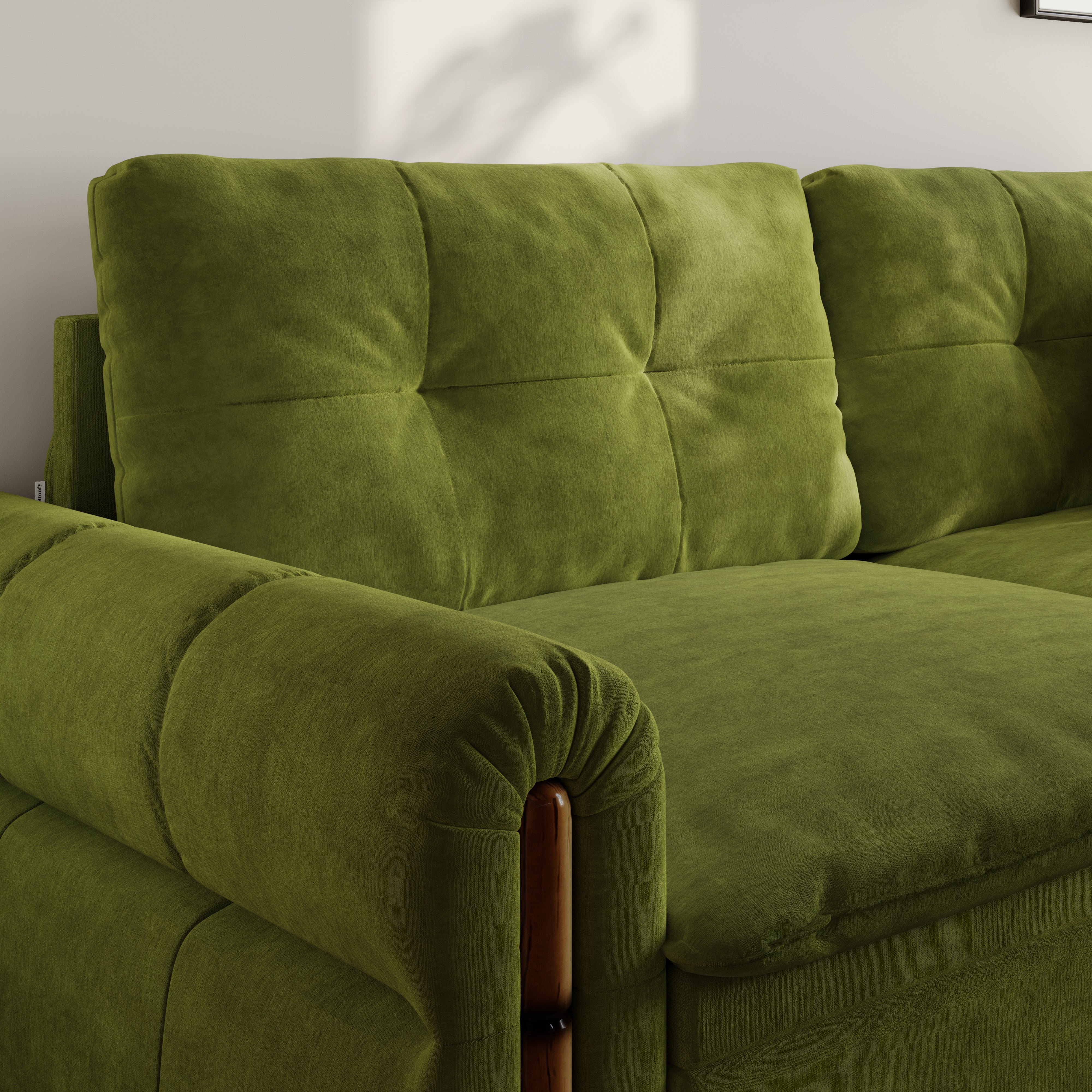 Vintage Pet Friendly Bamboo Design Sofa Bed with Storage