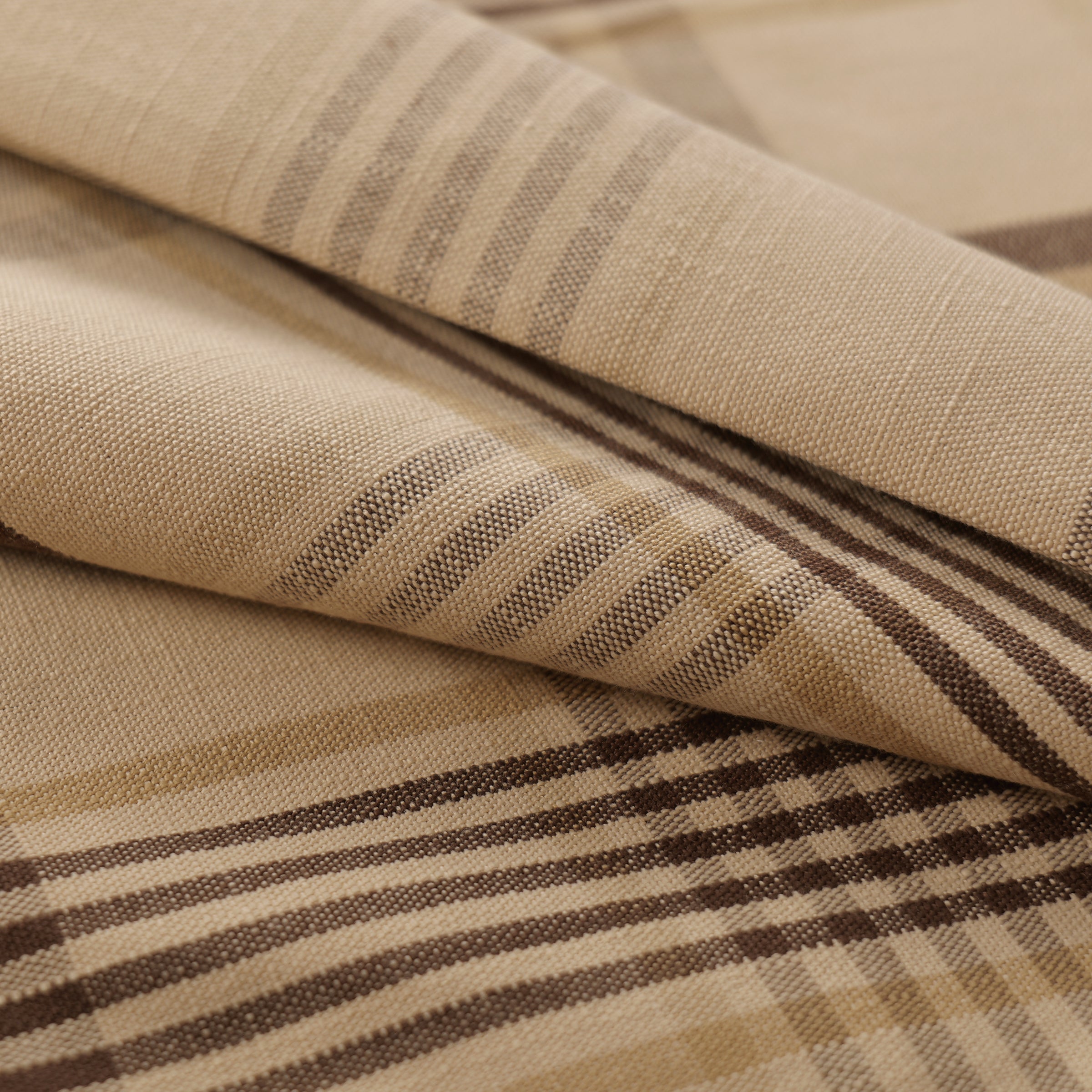 Mid-weight Plaid Fabric Cotton, Beige Taupe, AR460042
