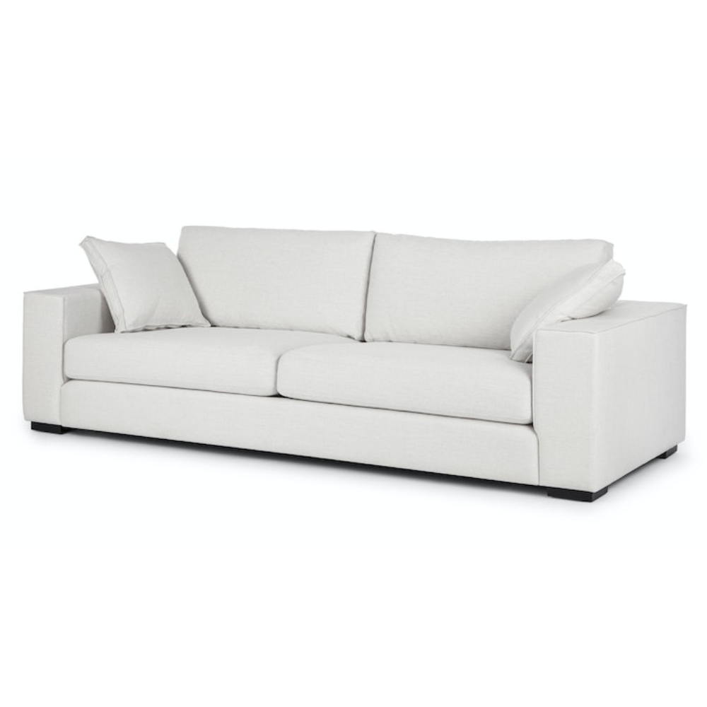 Bohemian Pure White Low Seat Chenille Sofa