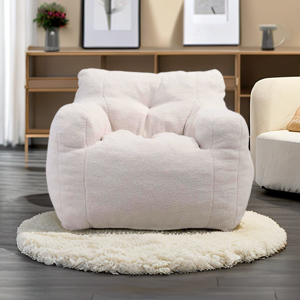 Teddy Soft Tufted Foam Bean Bag Chair