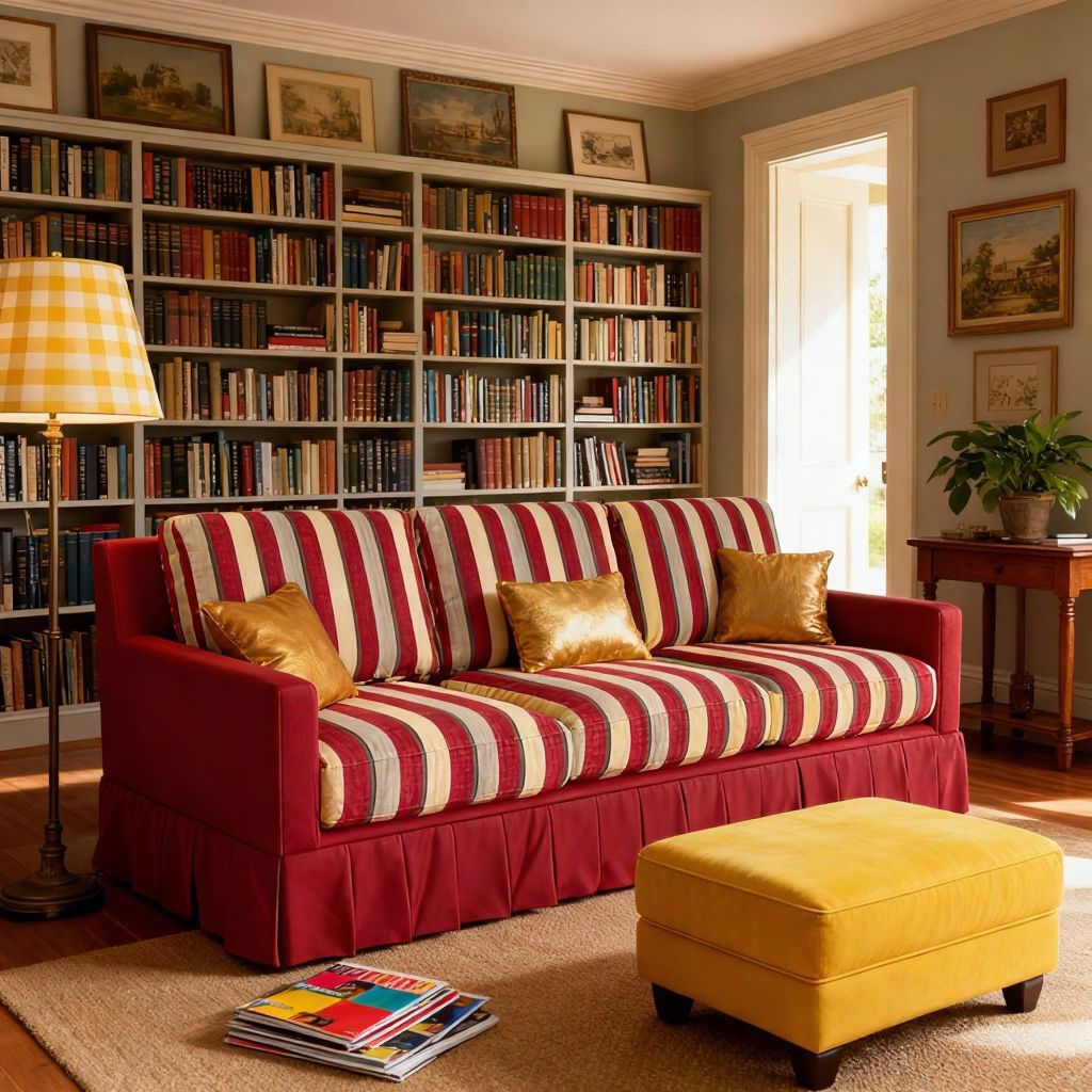 Cottonfy Country Check Sofa with Removable Skirted Covers Living and Home 