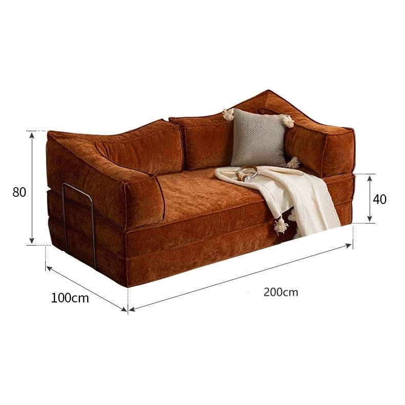 French Style Vivid Orange Free Modular Sofa Bed