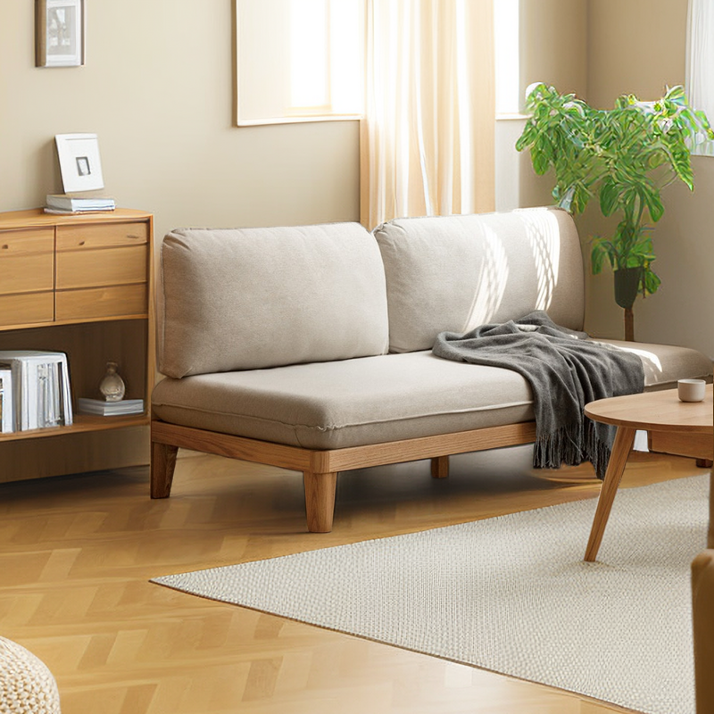 Modern Simple Oak Settee Sofa for Limited Space