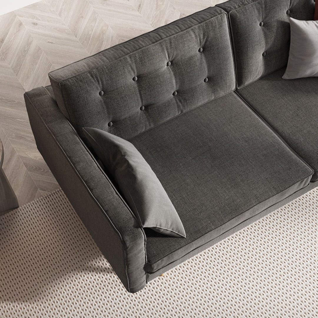 Contemporary Artful Tufted Wide-Seat Sofa