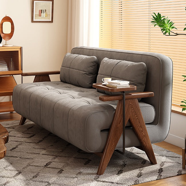 Foldable Matte Fabric Solid Wood 3 Mode Sofa Bed