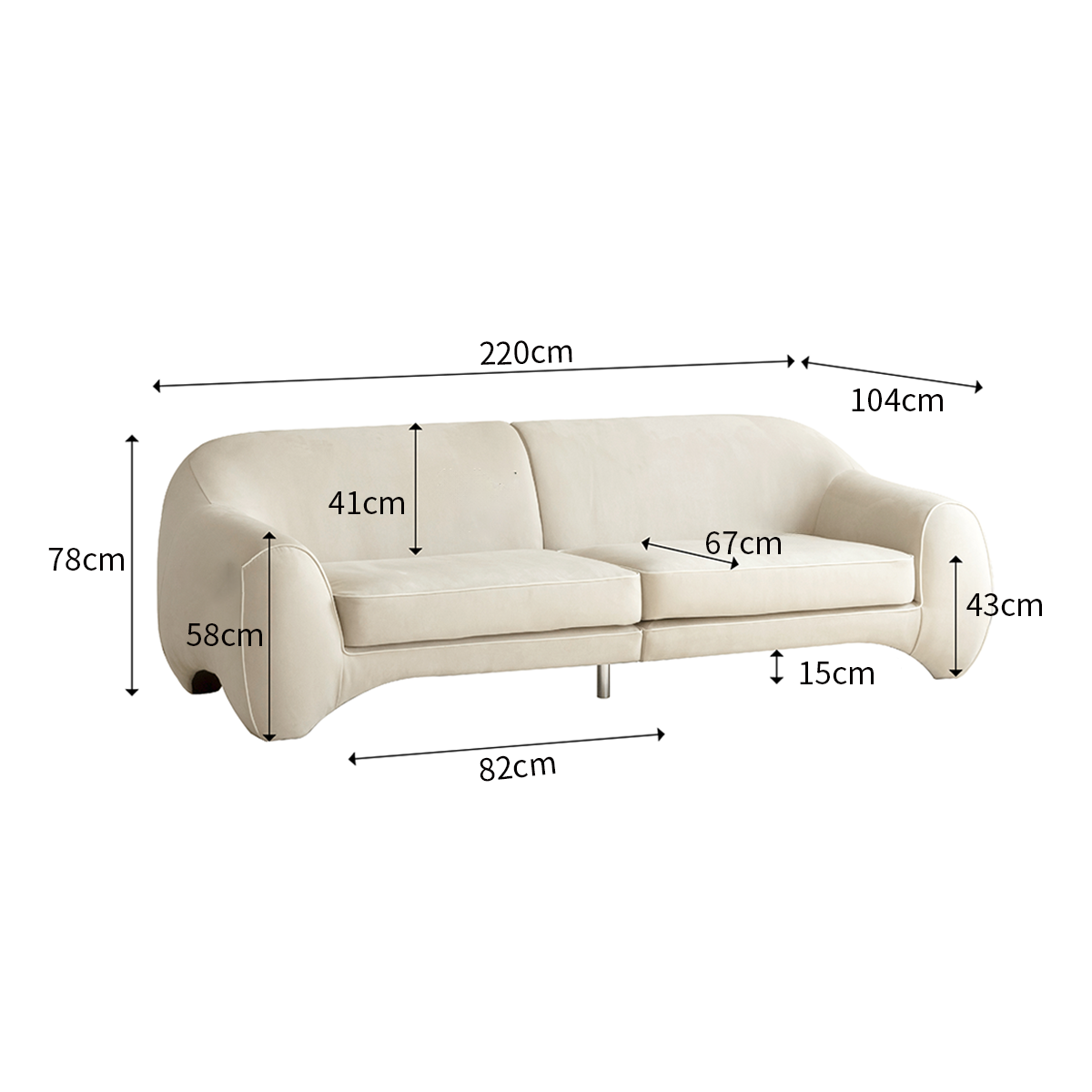 Simple Modern Pastoral Style Leathaire Sofa