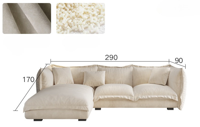 Wabi-sabi Anti-Cat Scratch Fabric Corner Sofa