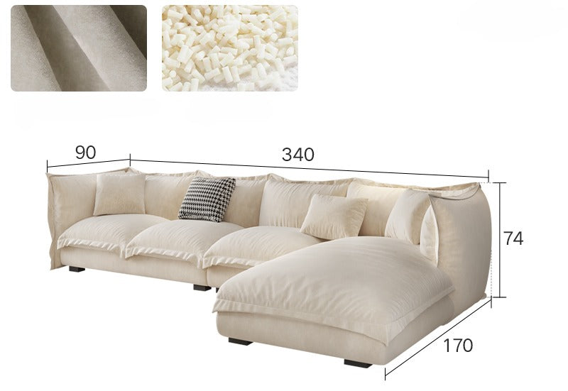 Wabi-sabi Anti-Cat Scratch Fabric Corner Sofa