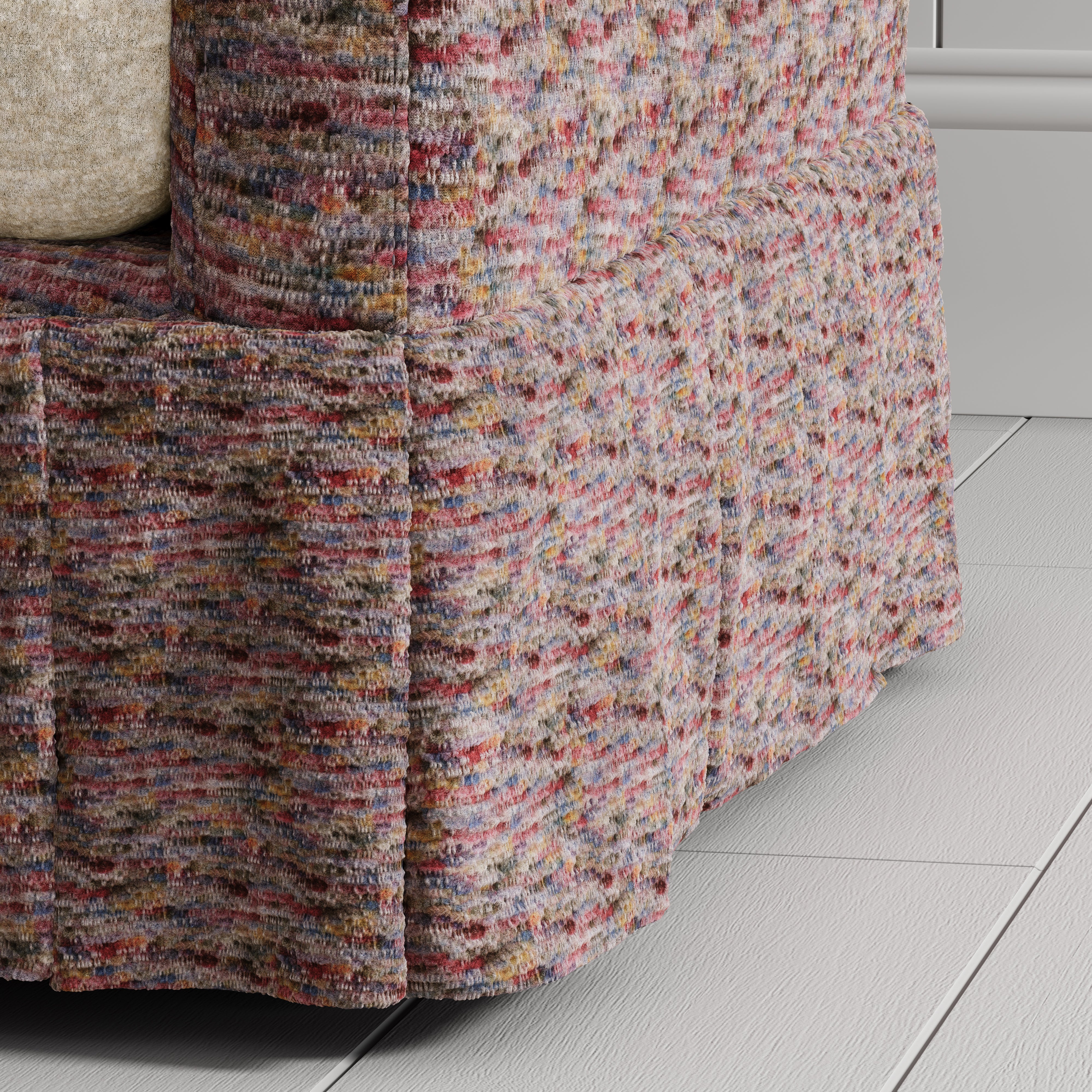 Cottonfy Country Check Sofa with Removable Skirted Covers