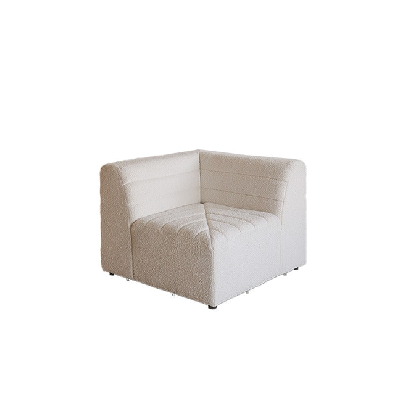 Italian Minimalist Cream Corner Chaise Lounge Sofa