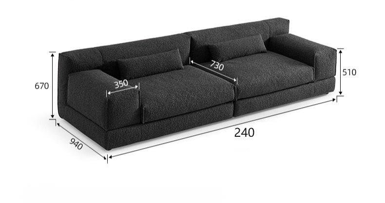 French Vintage Black Block Living Room Sofa