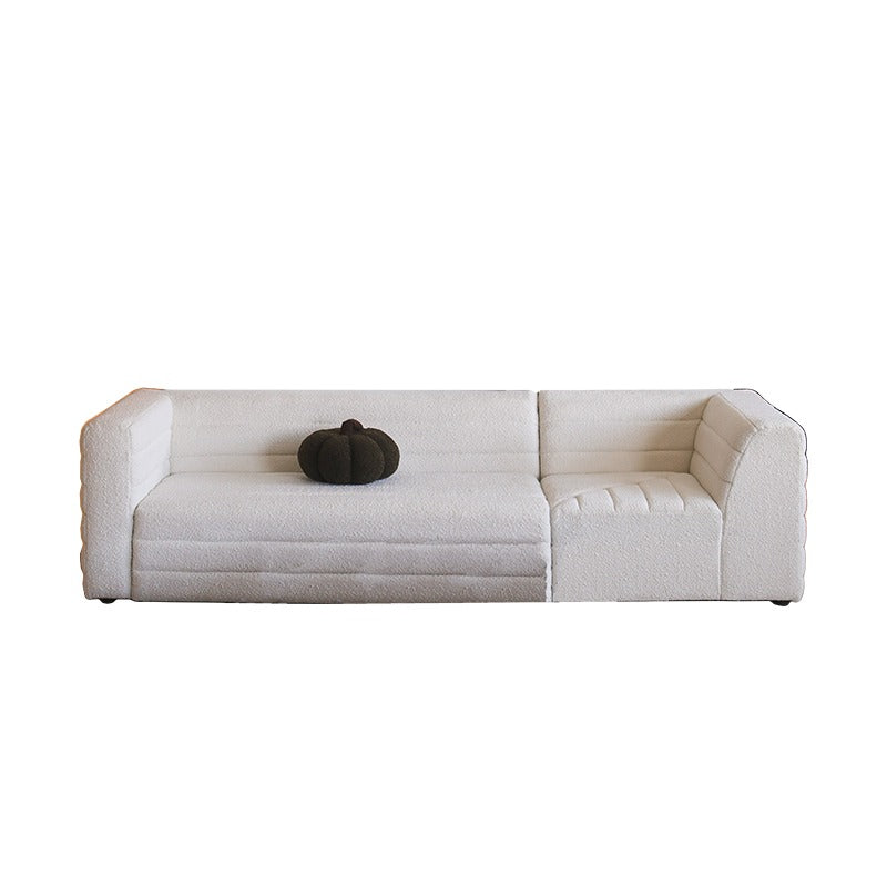 Italian Minimalist Cream Corner Chaise Lounge Sofa