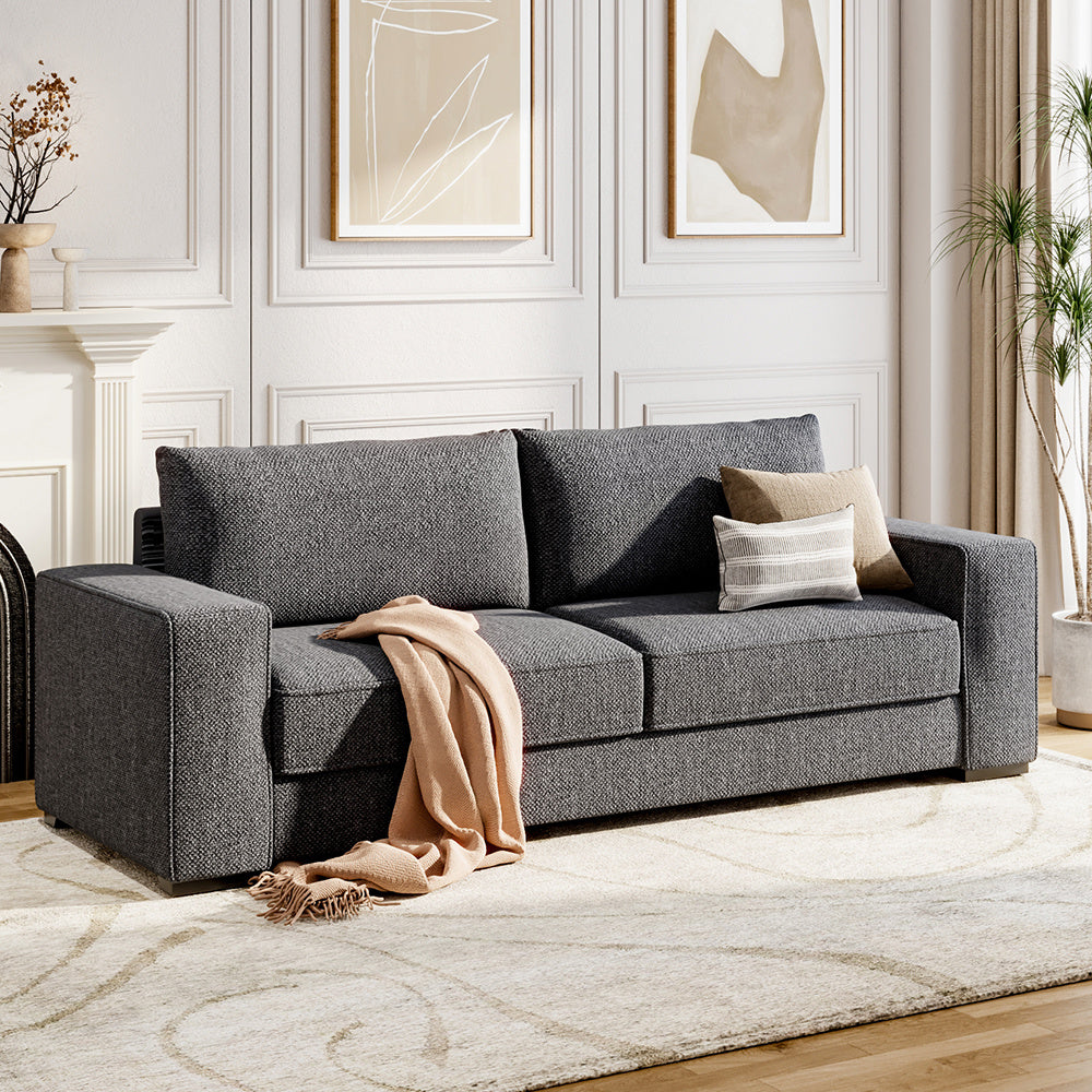 Deep Seat Upholstered Corduroy Couch for Living Room