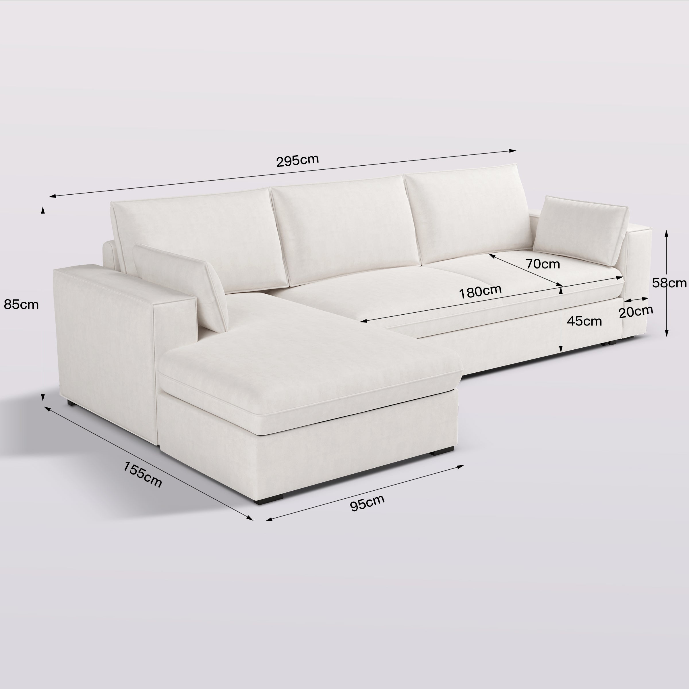 Cottonfy Creamy Tofu Block Pull Out Sofa Bed with Storage Guest Sleeper
