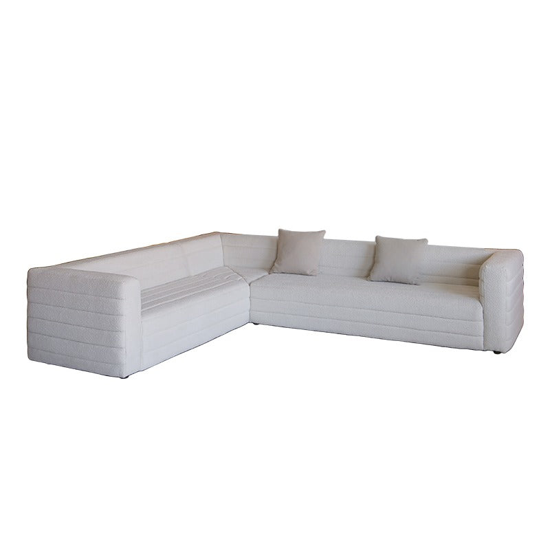 Italian Minimalist Cream Corner Chaise Lounge Sofa