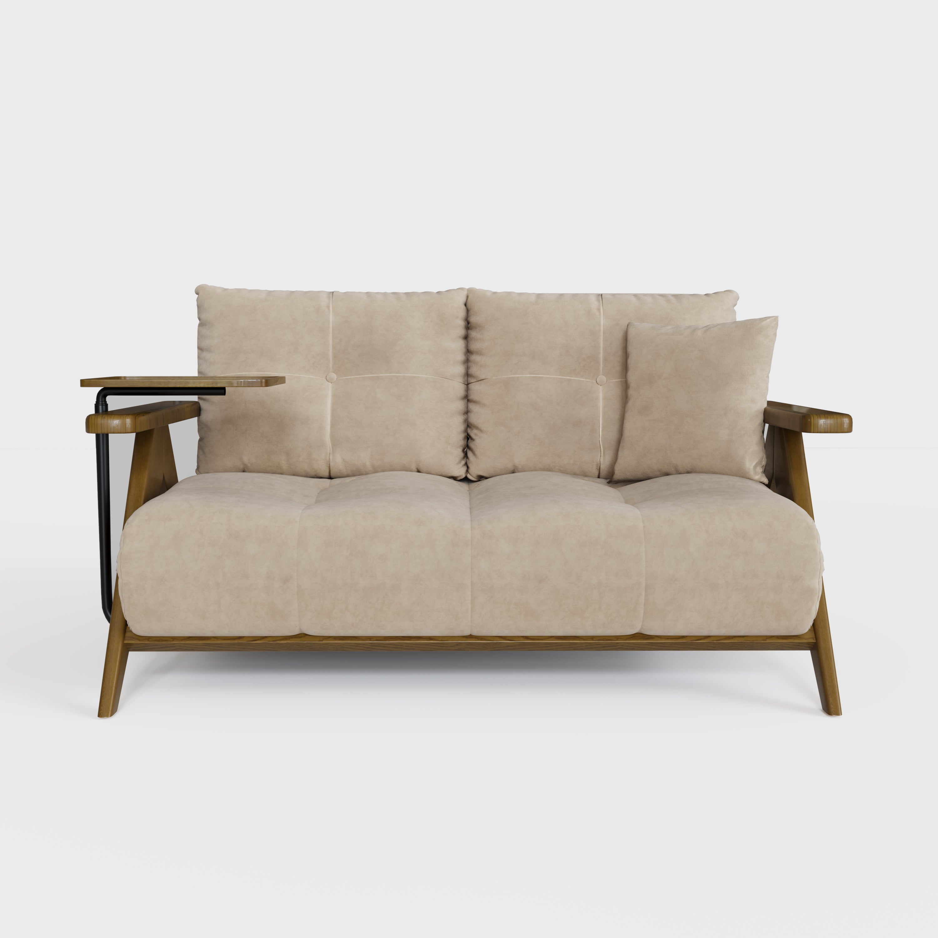 Foldable Matte Fabric Solid Wood 3 Mode Sofa Bed