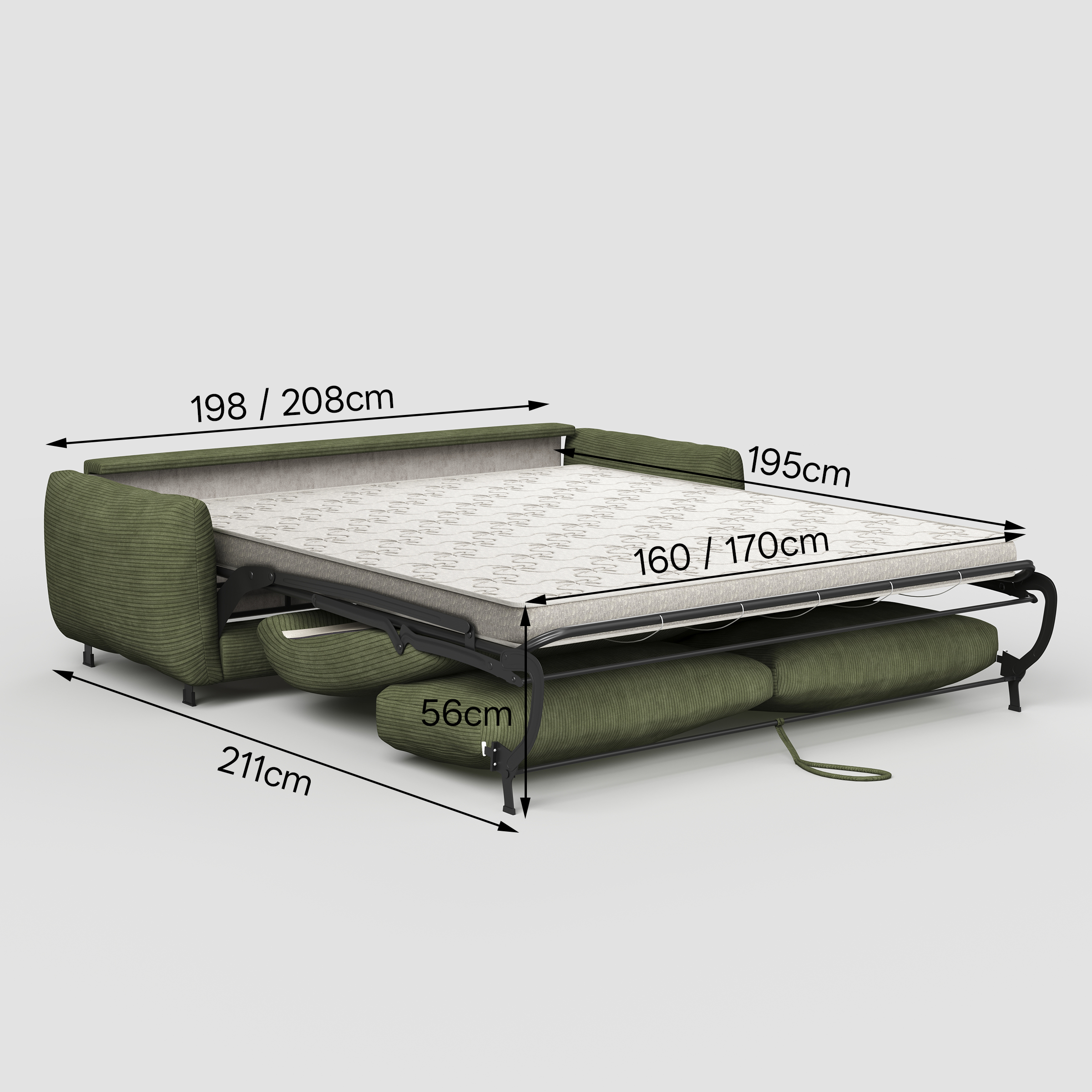 Small 2 Seater Sofa Bed Foldable Space Saving Sofa for UK Homes