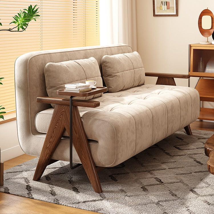 Foldable Matte Fabric Solid Wood 3 Mode Sofa Bed