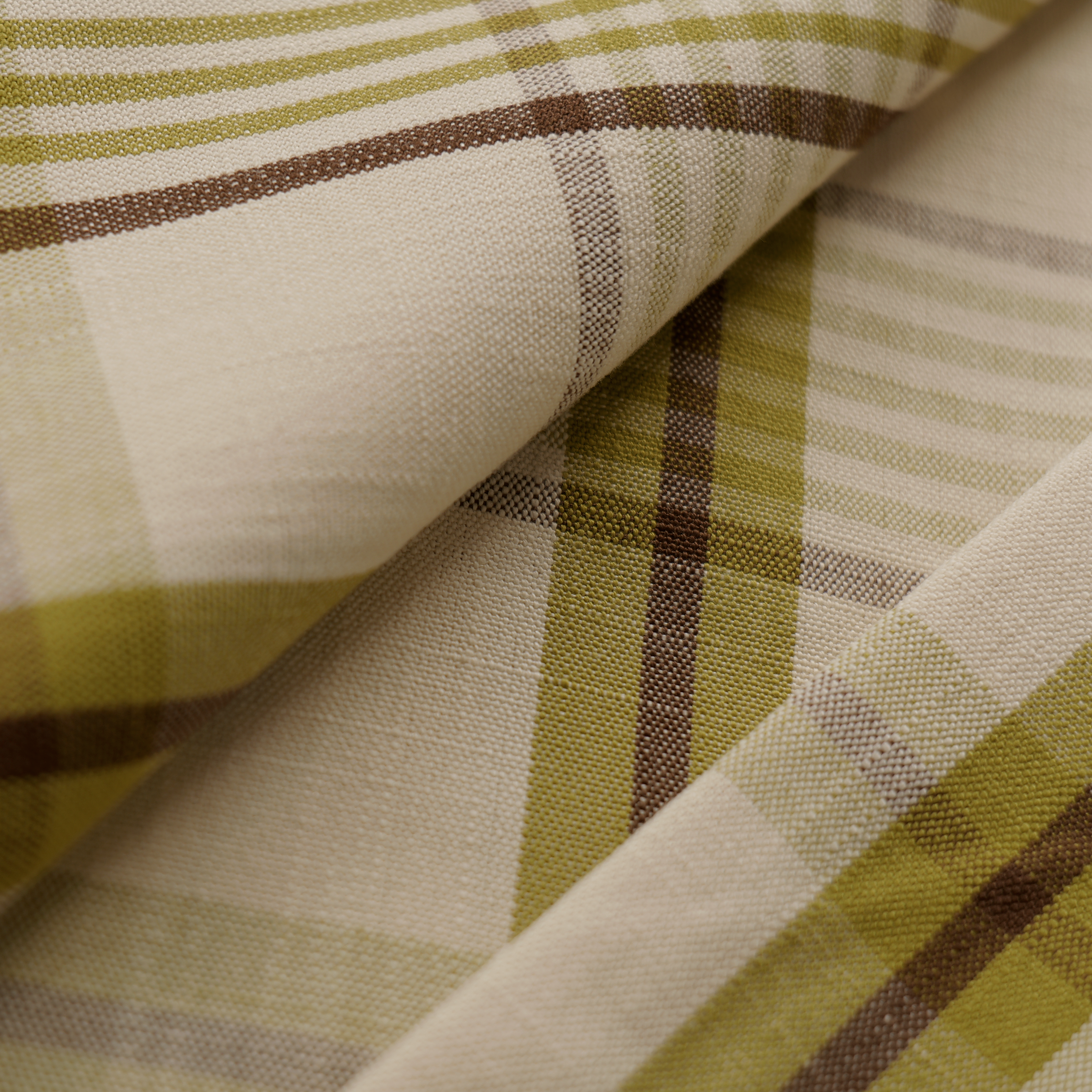 Mid-weight Balanced Plaid Fabric Cotton, Moss Green, PJ0855
