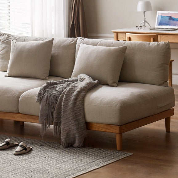 Modern Simple Oak Settee Sofa for Limited Space