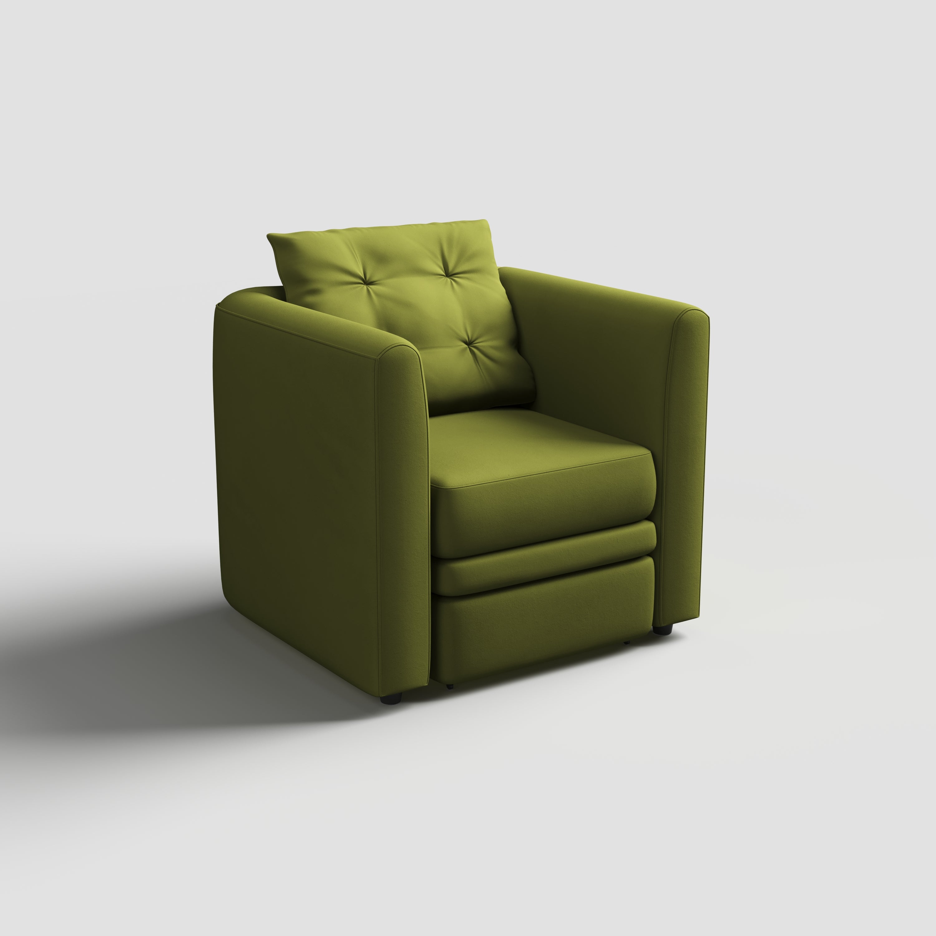 Plush Velvet Snuggler Chair with Hidden Storage Footstool