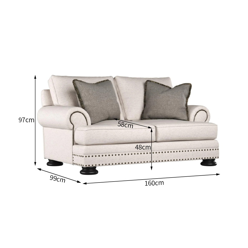 Kensington Chesterfield High-Seat Sofa with 4 Accent Pillows