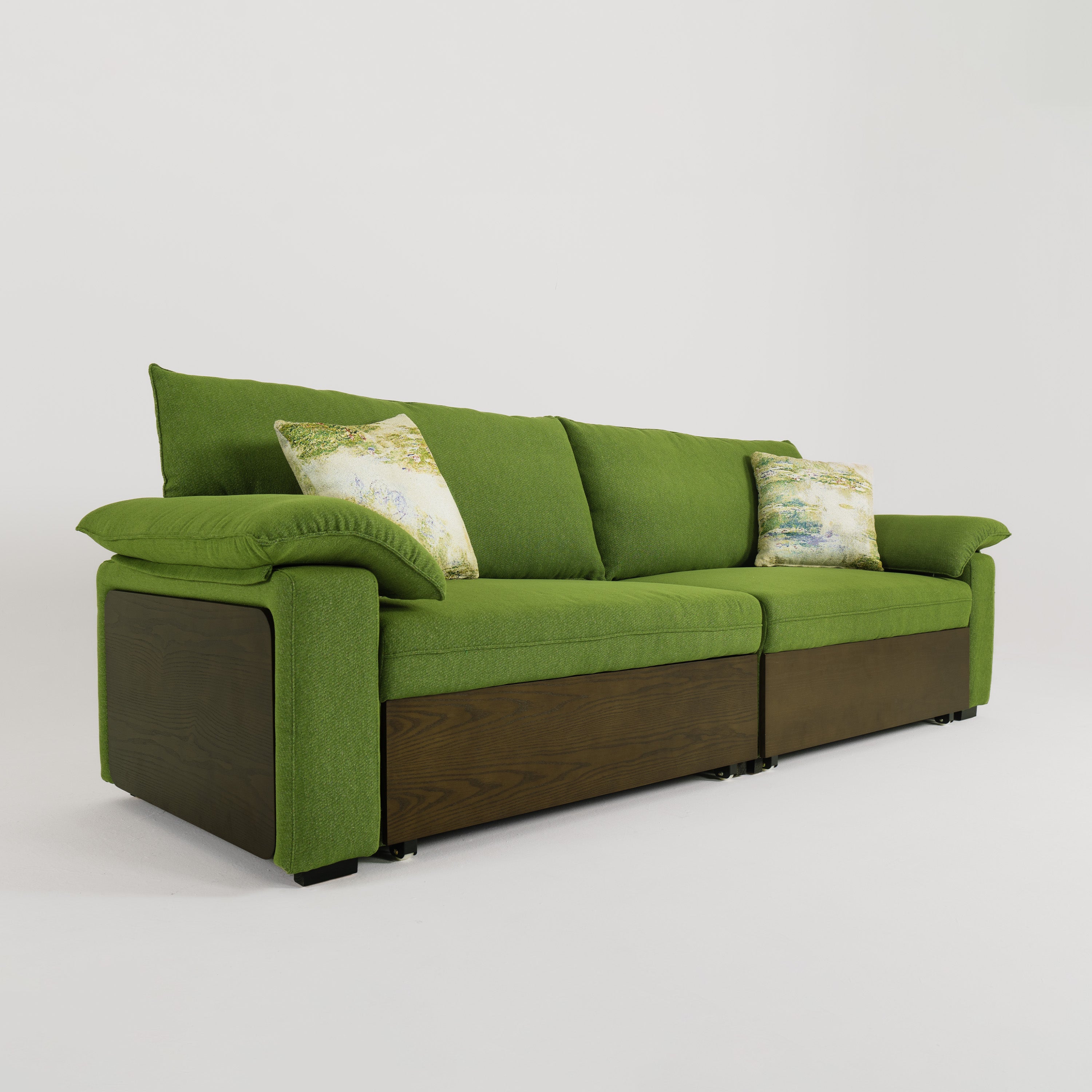 Luxurious Soild Wood Versatile 2-Seater Pull Out Sofa Bed