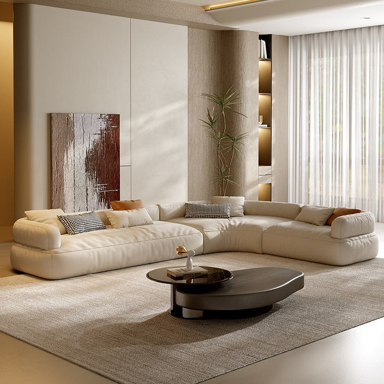 Cream Large Corner Freestyle Modular Minimalist Sofa