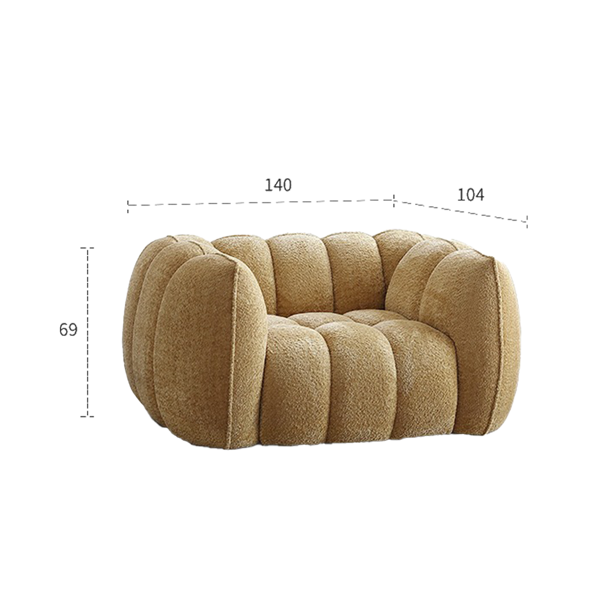 Retro Pumpkin Style Simple Single Sofa