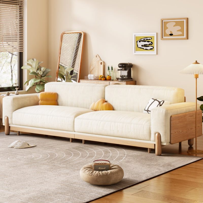 Simple Solid Wood  3 Seater Straight-Row Sofa