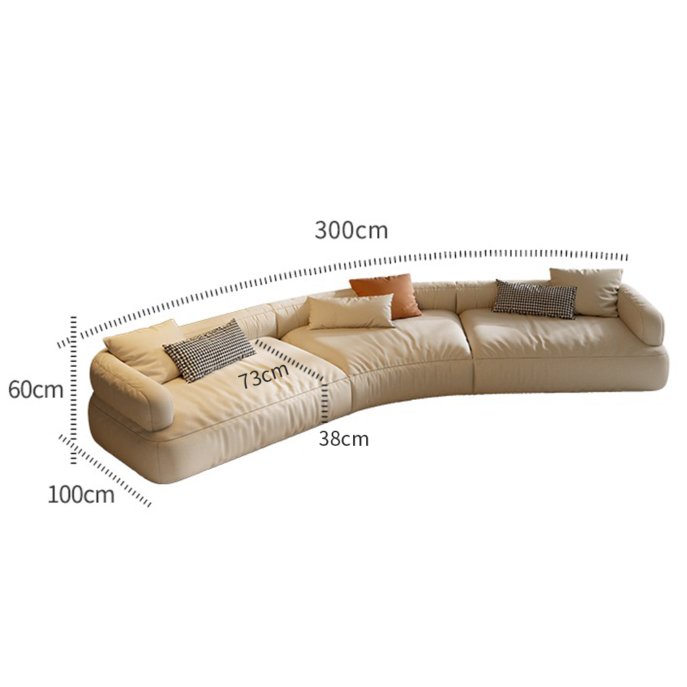 Cream Large Corner Freestyle Modular Minimalist Sofa