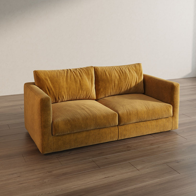 Retro Elegance Luxe Fabric Sofa with Mid-Century Charm