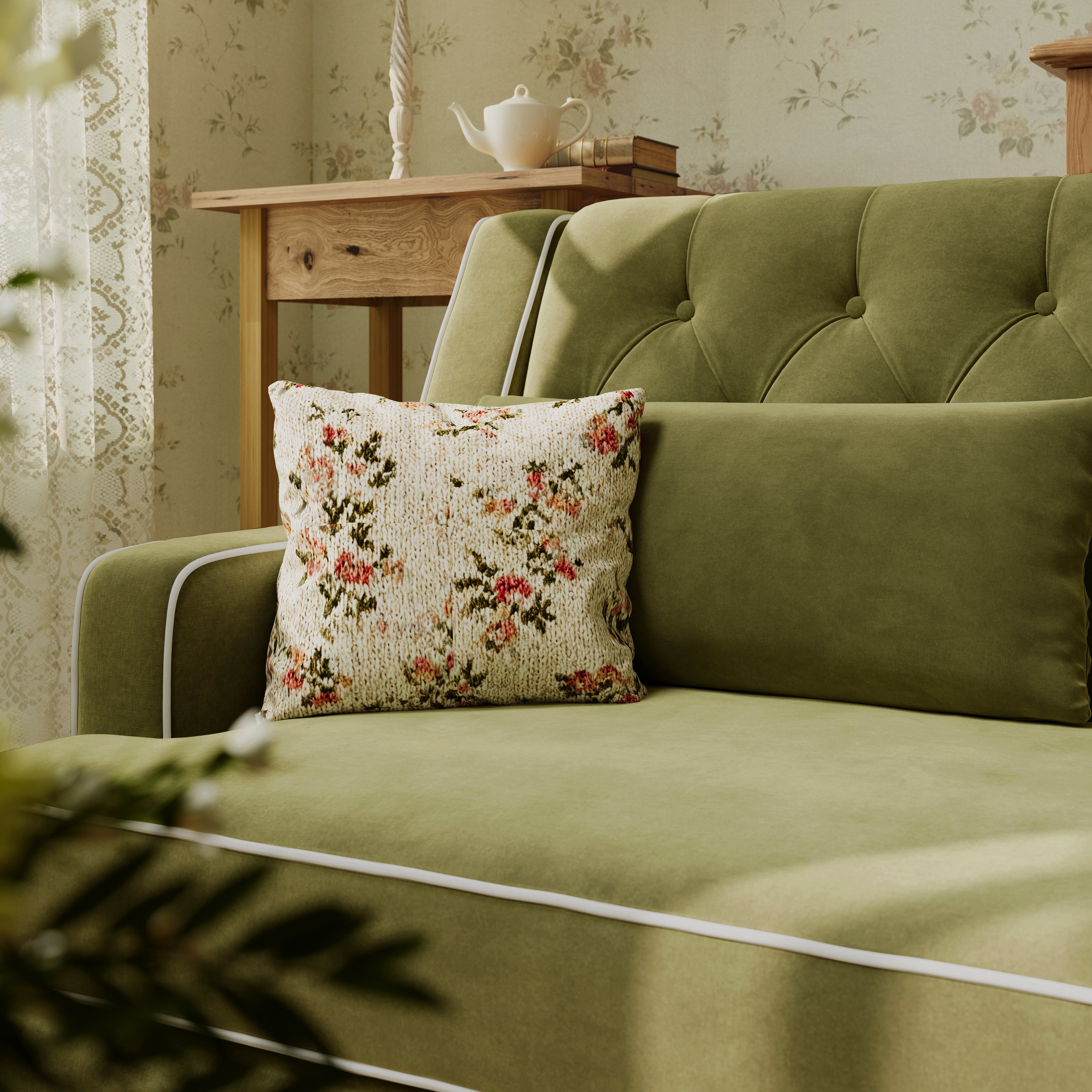 #Colour_Olive Green Velvet