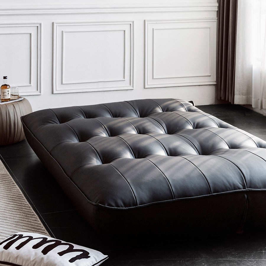 Vintage Floor-to-Ceiling Leather Sofa Bed