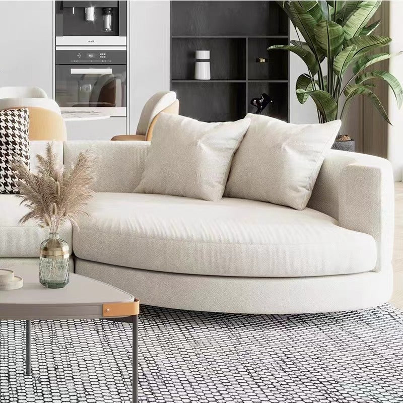 Minimalist Creamy Flannel Creative Corner Sofa