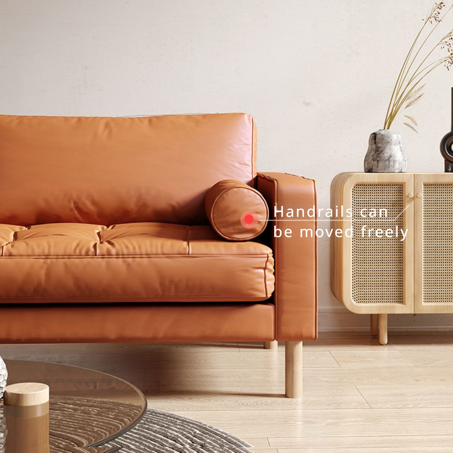 Simple Leathaire Leathe Light Luxury Sofa