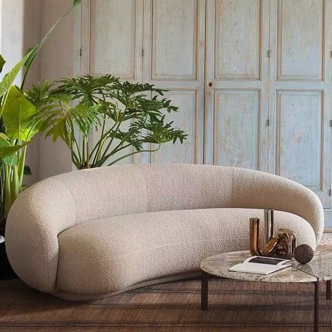 Moon Velvet Curved Sofa