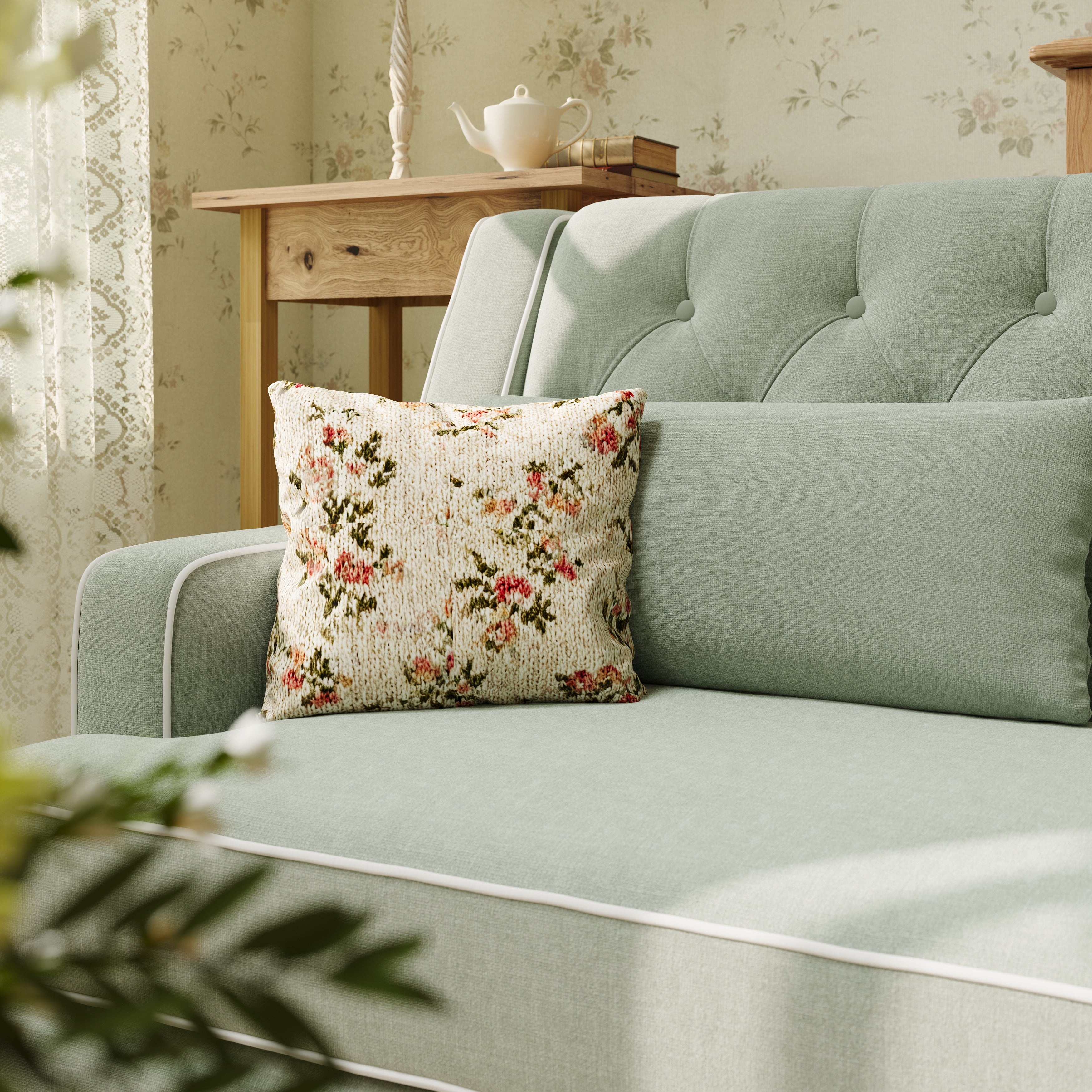 #Colour_Muted Green Cotton Linen