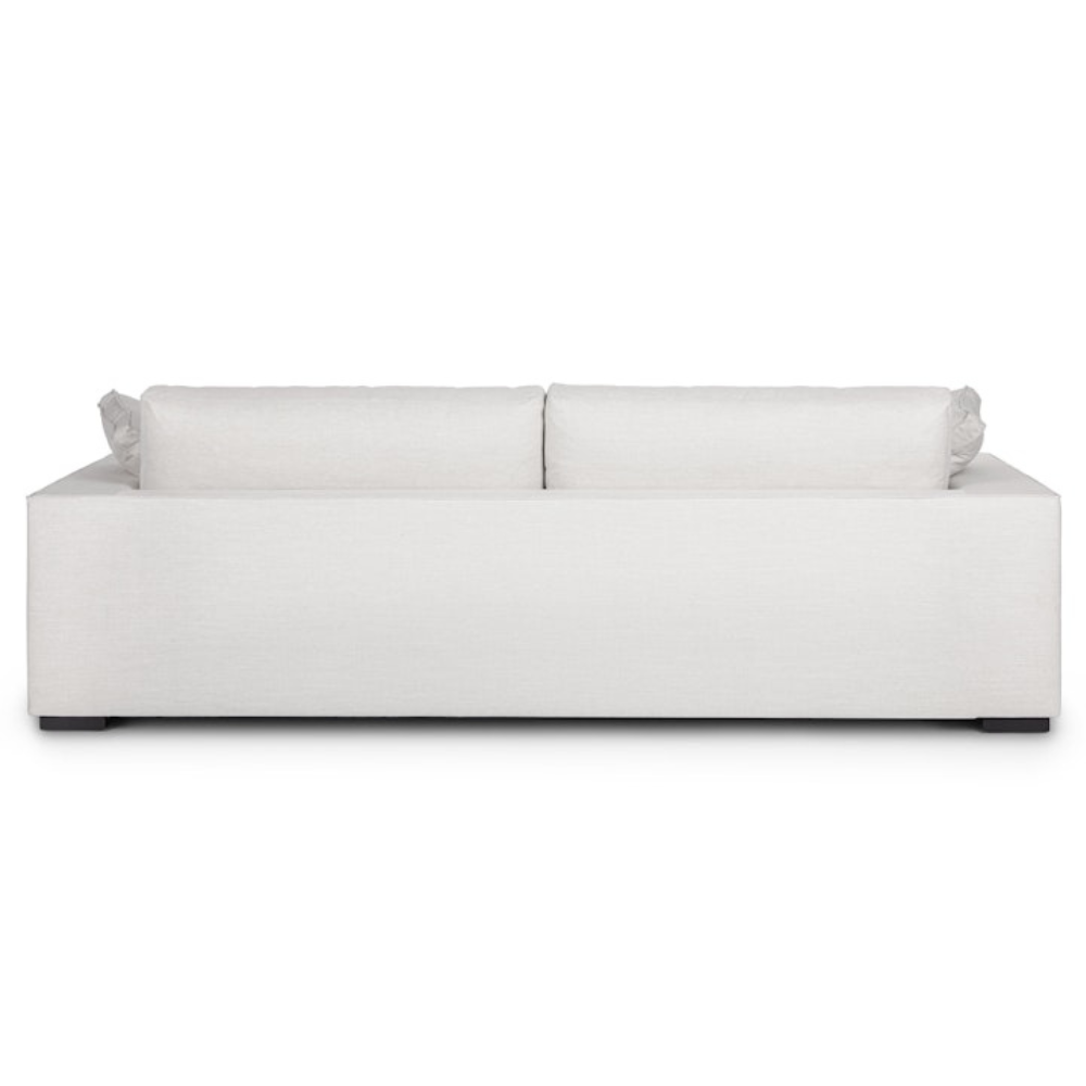 Bohemian Pure White Low Seat Chenille Sofa