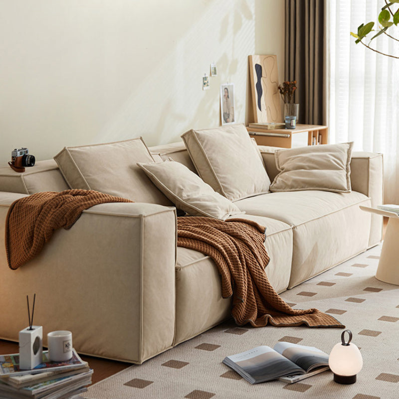 Tofu Block Creamy Style 3-Seater Sofa