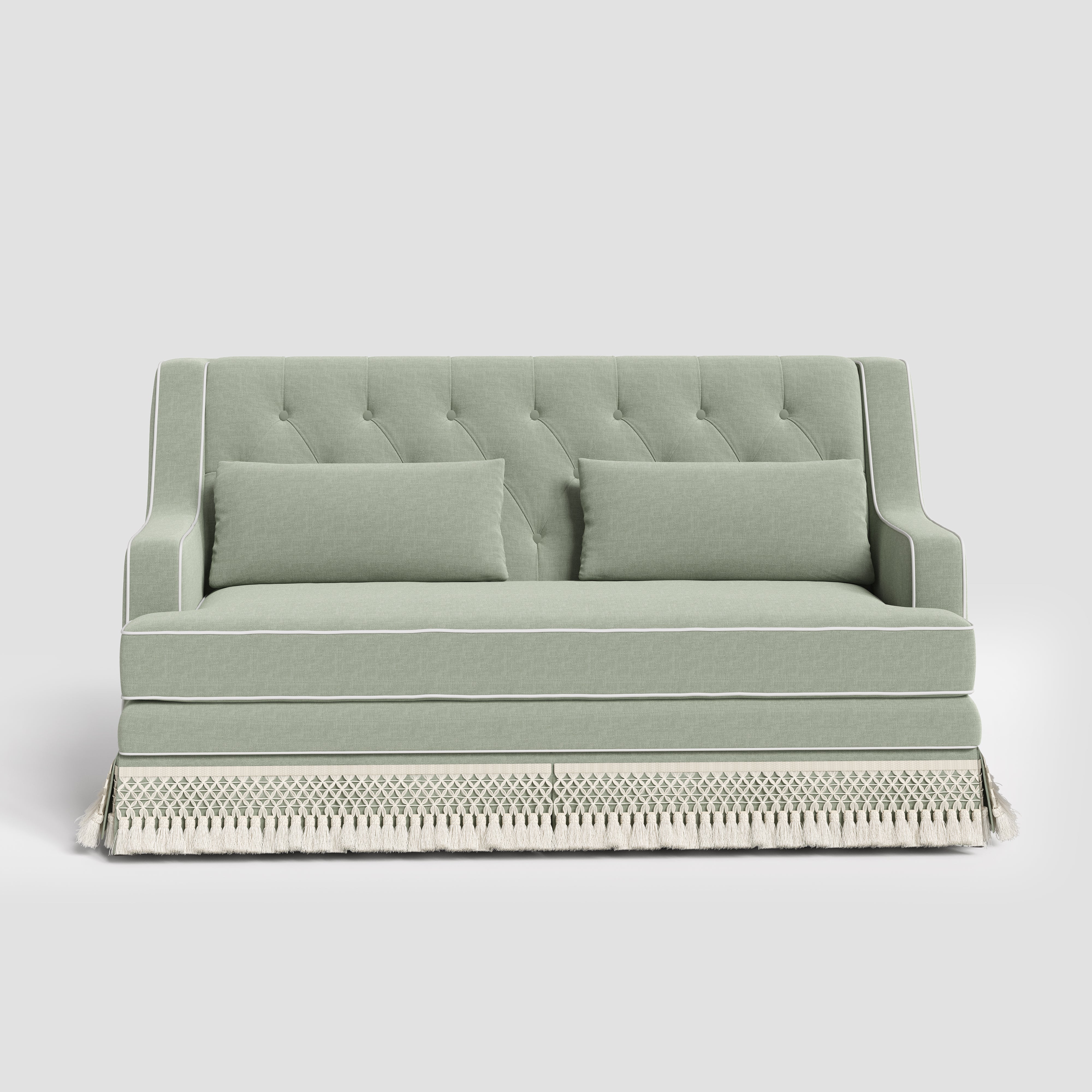 Cottonfy Country Fringe Skirt Sofa for Relaxed Home Living