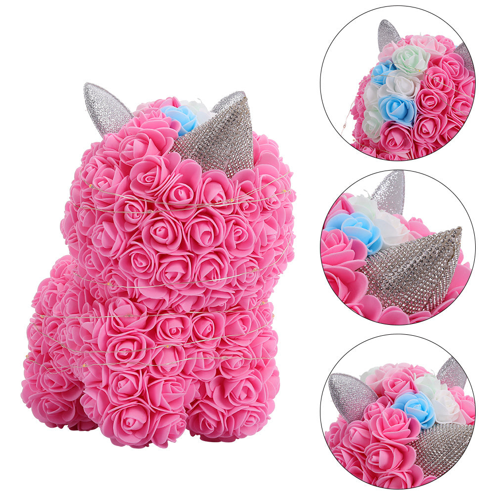 Unicorn Rose Flower Simulation Forever Rose With Gift Box & Light Pink