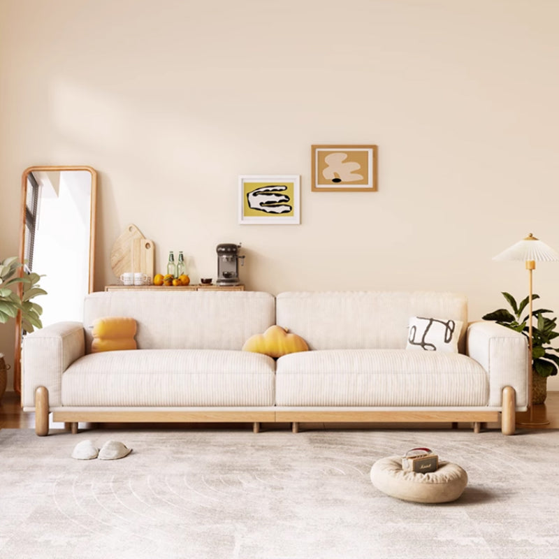 Simple Solid Wood  3 Seater Straight-Row Sofa