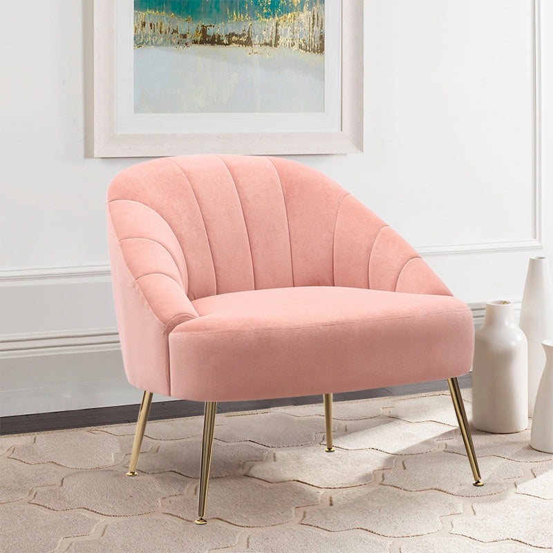 Casual Frosted Velvet Shell-shaped Armchair