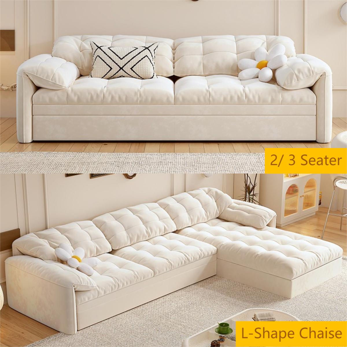 Cloud Elephant Ears Folding Corner Sofa Bed with Storage